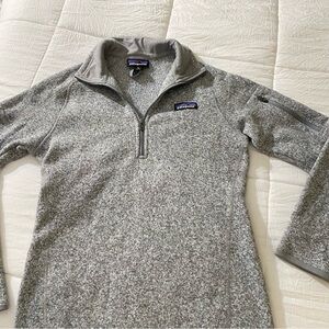 Patagonia Quarter Zip Up Fleece Sweater Heather Gray